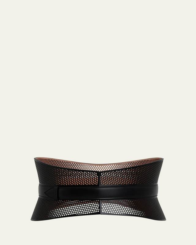 Curved Wide Bustier Leather Belt
